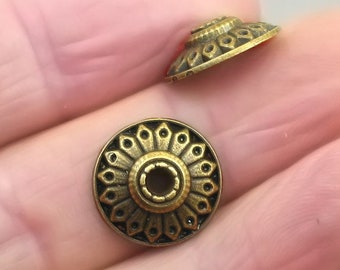Flower Bead Caps, Floral Bead Caps, up to 50 pcs, Antique Bronze 14X4mm BD0269BC