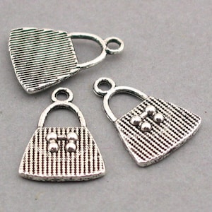 Purse Charms, Handbag pendant beads, up to 30 pcs, Antique Silver 15X20mm CM0319S