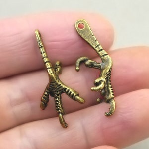 Talon Charms, Eagle Claw 3D pendant beads, up to 20 pcs, Antique Bronze 14X33mm CM1763B
