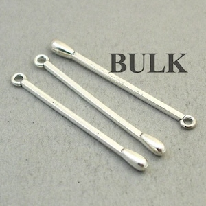 BULK 15 Matchstick Charms, Wholesale Large Match pendant beads, Antique Silver 49mm CM1853S
