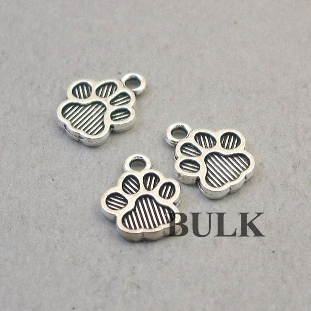 BULK 40 Paw Charms Wholesale Dog Paw Cat Paw Pendant Beads Etsy
