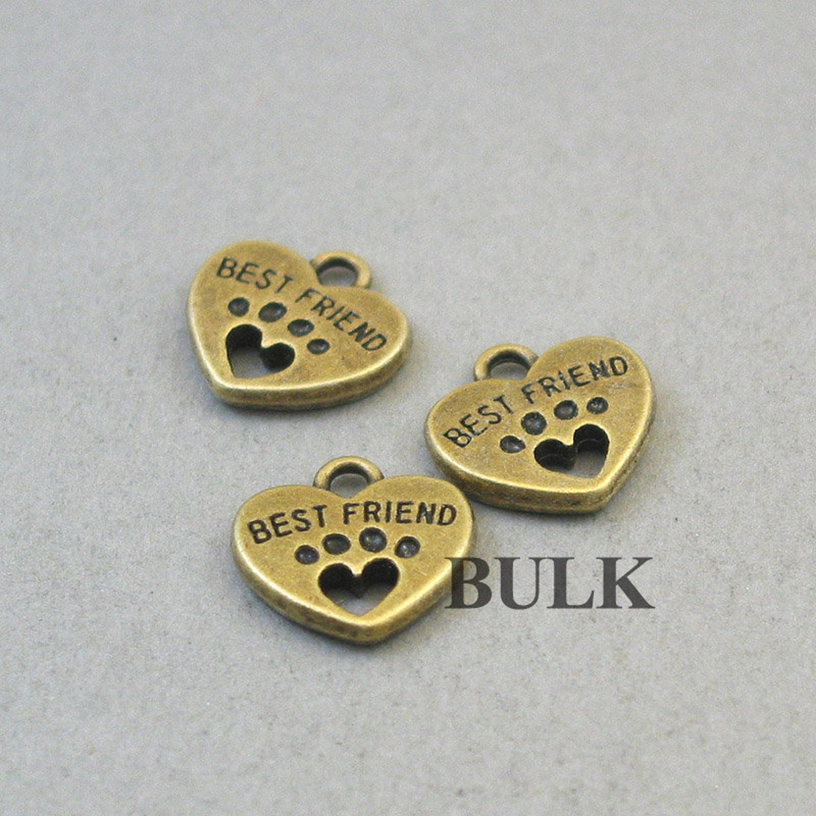 BULK 25 Heart Paw Charms Wholesale Best Friend Dog Paw Cat Etsy