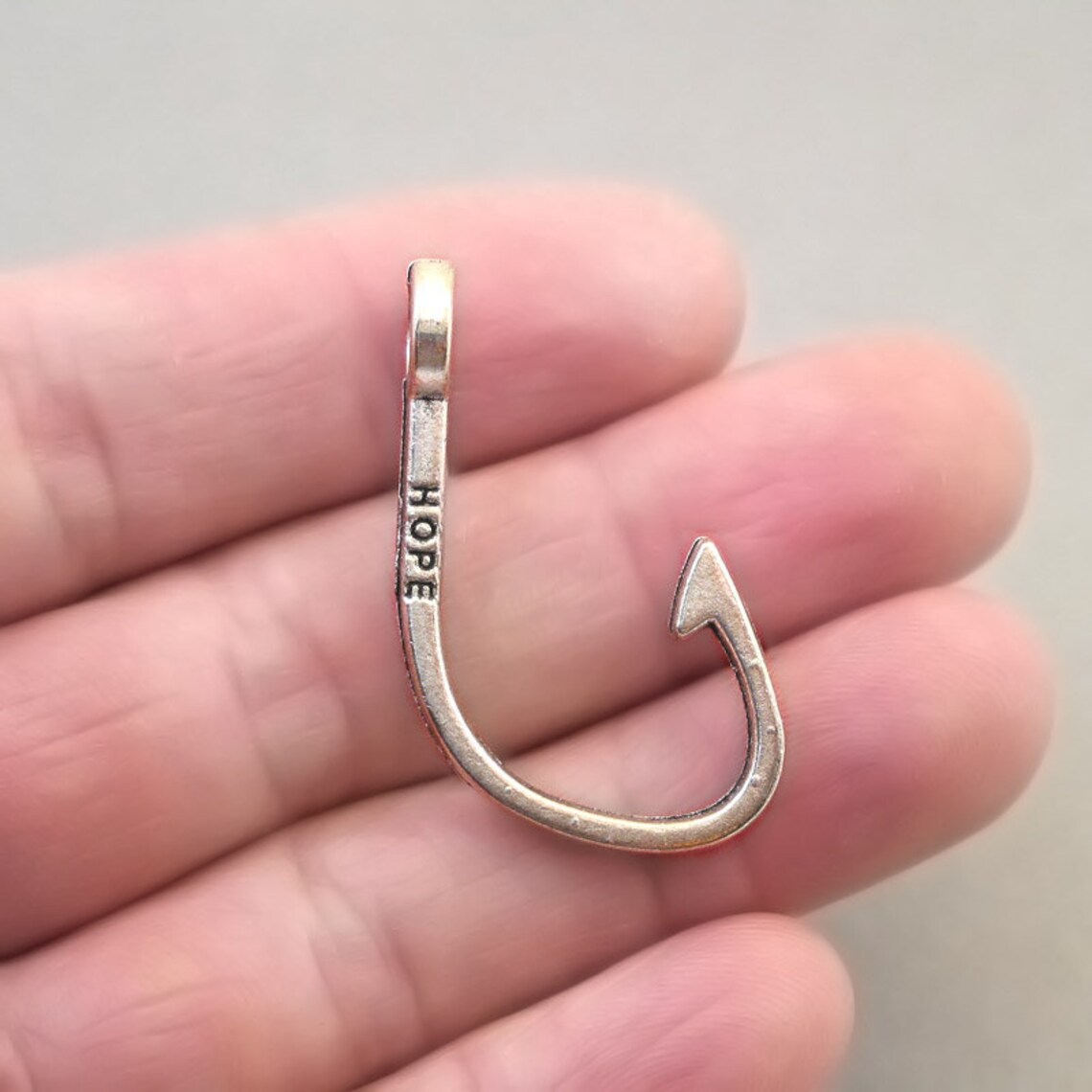 BULK 20 Fish Hook Charms Wholesale Large Fish Hook Pendant Etsy
