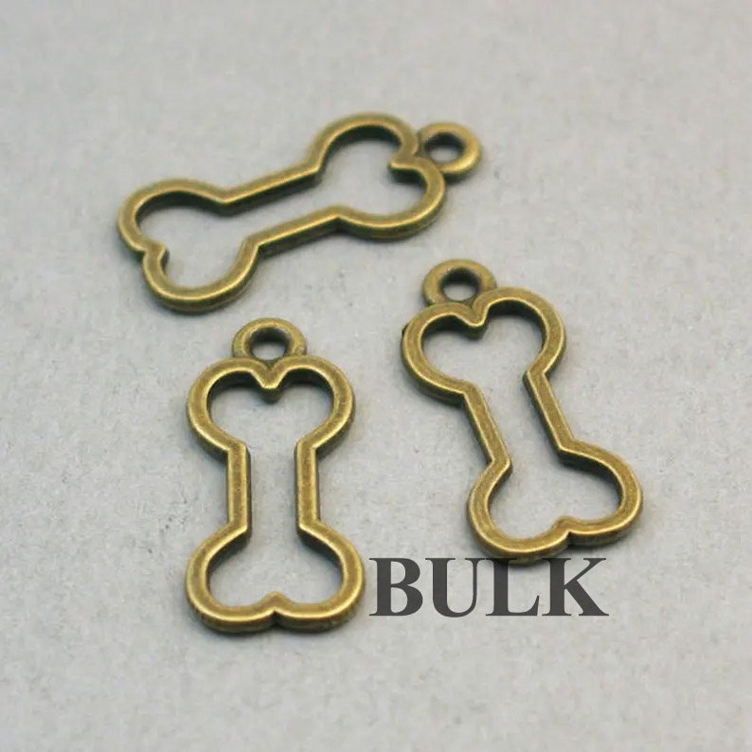 BULK 40 Dog Bone Charms Wholesale Dog Bone Pendant Beads Etsy