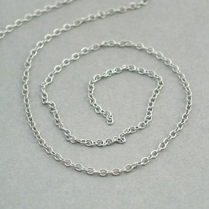 Cable Chain, Silver Plated Brass Chain, Oval Link Chain, 3.3Ft or 1 meter per unit CHS0101 bild 2
