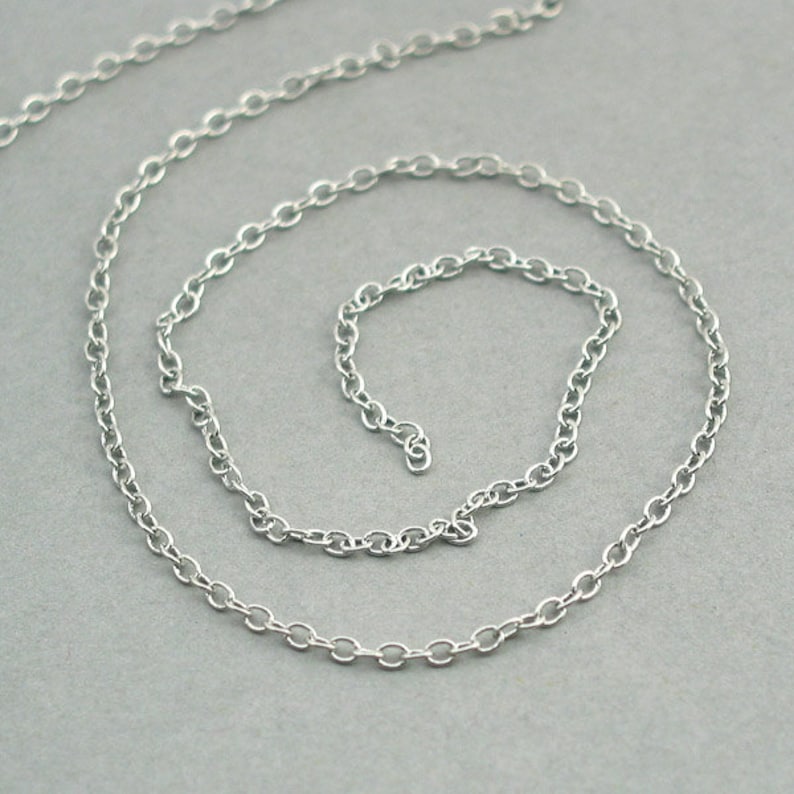 Cable Chain, Silver Plated Brass Chain, Oval Link Chain, 3.3Ft or 1 meter per unit CHS0101 bild 2