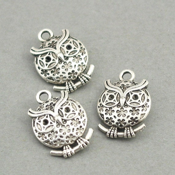 Lot De 5 Pendentifs / Breloques Hibou Chouette - Bijoux Fantasy - Neuf - Fabriqué En France