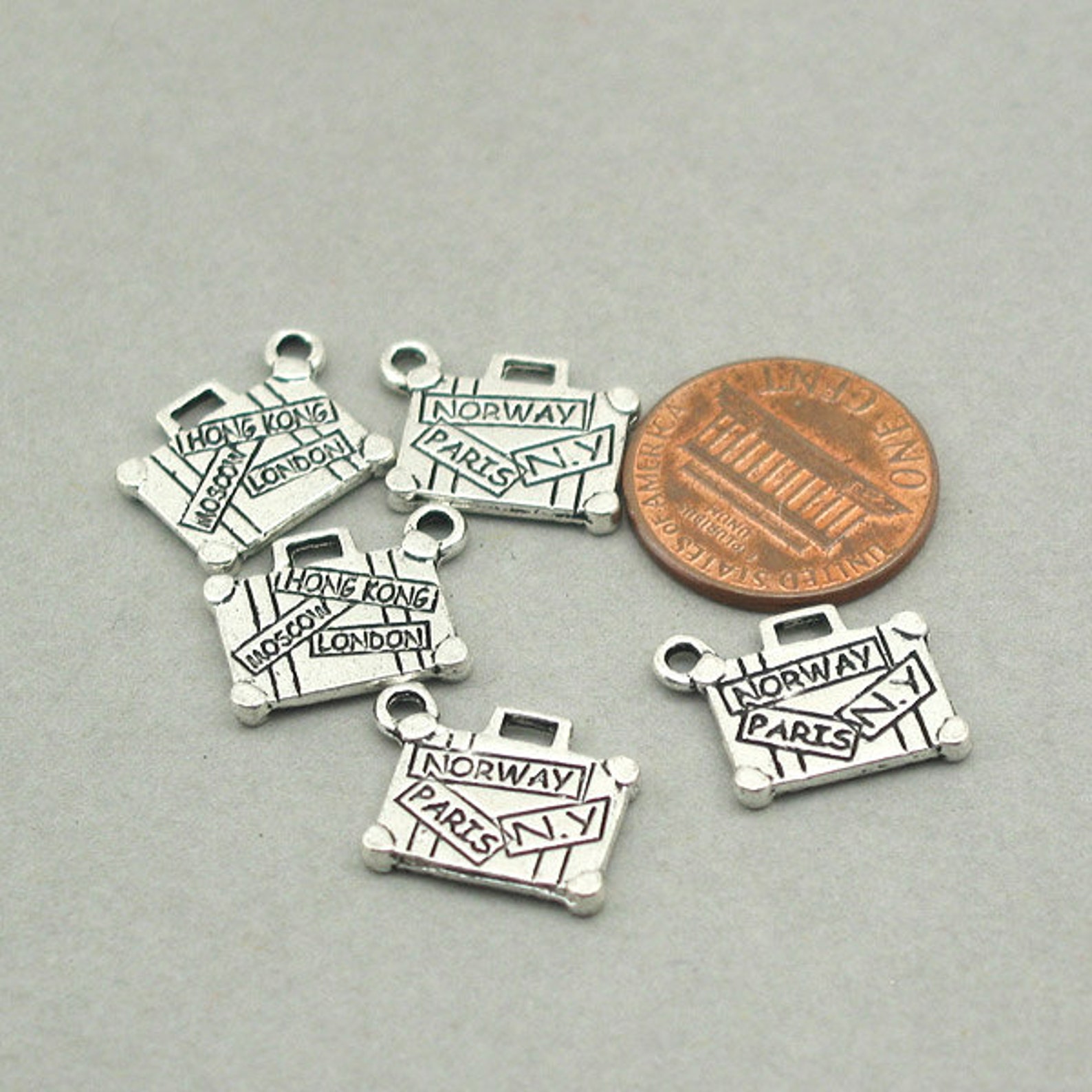 Luggage Charms Suitcase pendant beads up to 12 pcs Antique Etsy