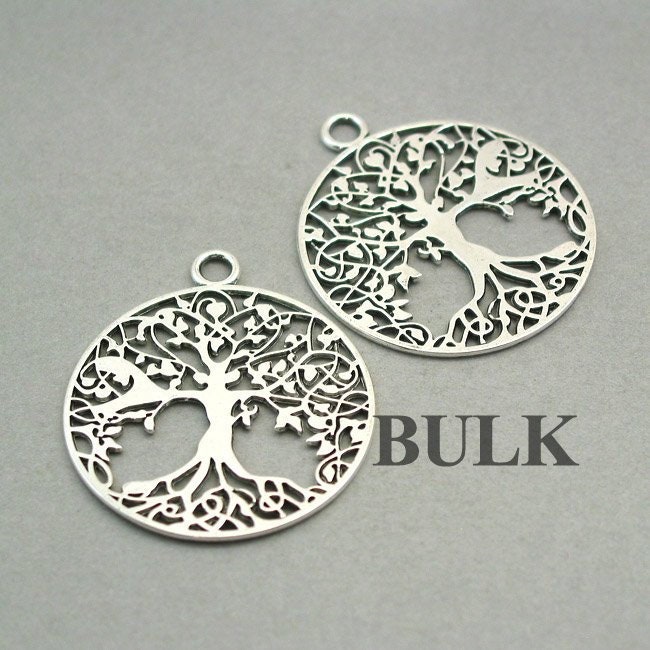 BULK 10 Tree Charms Wholesale Large Tree of Life pendant beads Antique Silver 37mm CM0090S BULK 10 Tree Charms Wholesale Large Tree of Life pendant beads Antique Silver 37mm CM0090S