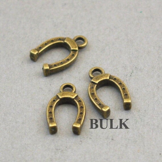 BULK 50 Horseshoe Charms Wholesale 