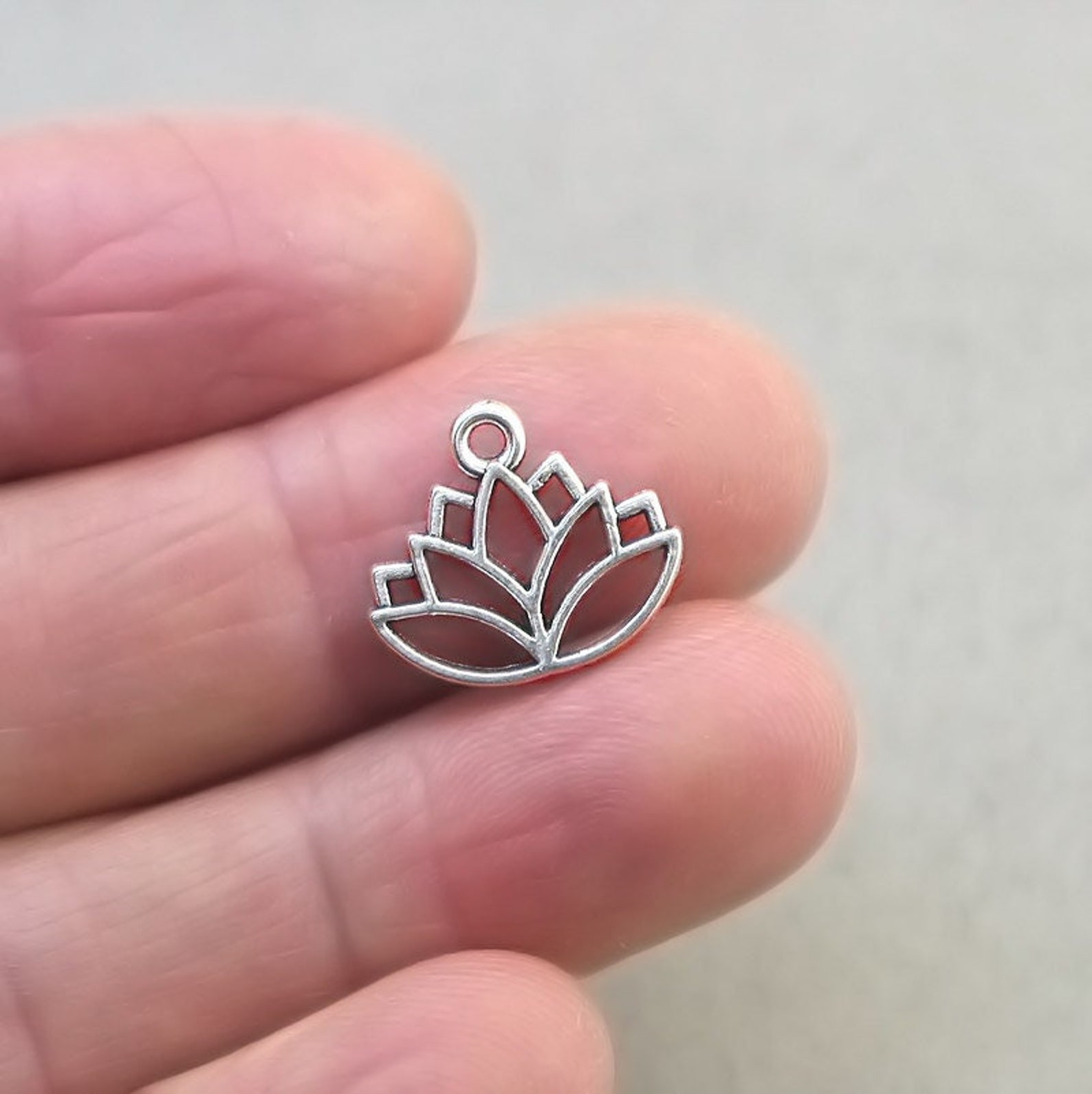 Lotus Charms Lotus Flower Pendant Beads up to 20 Pcs Etsy