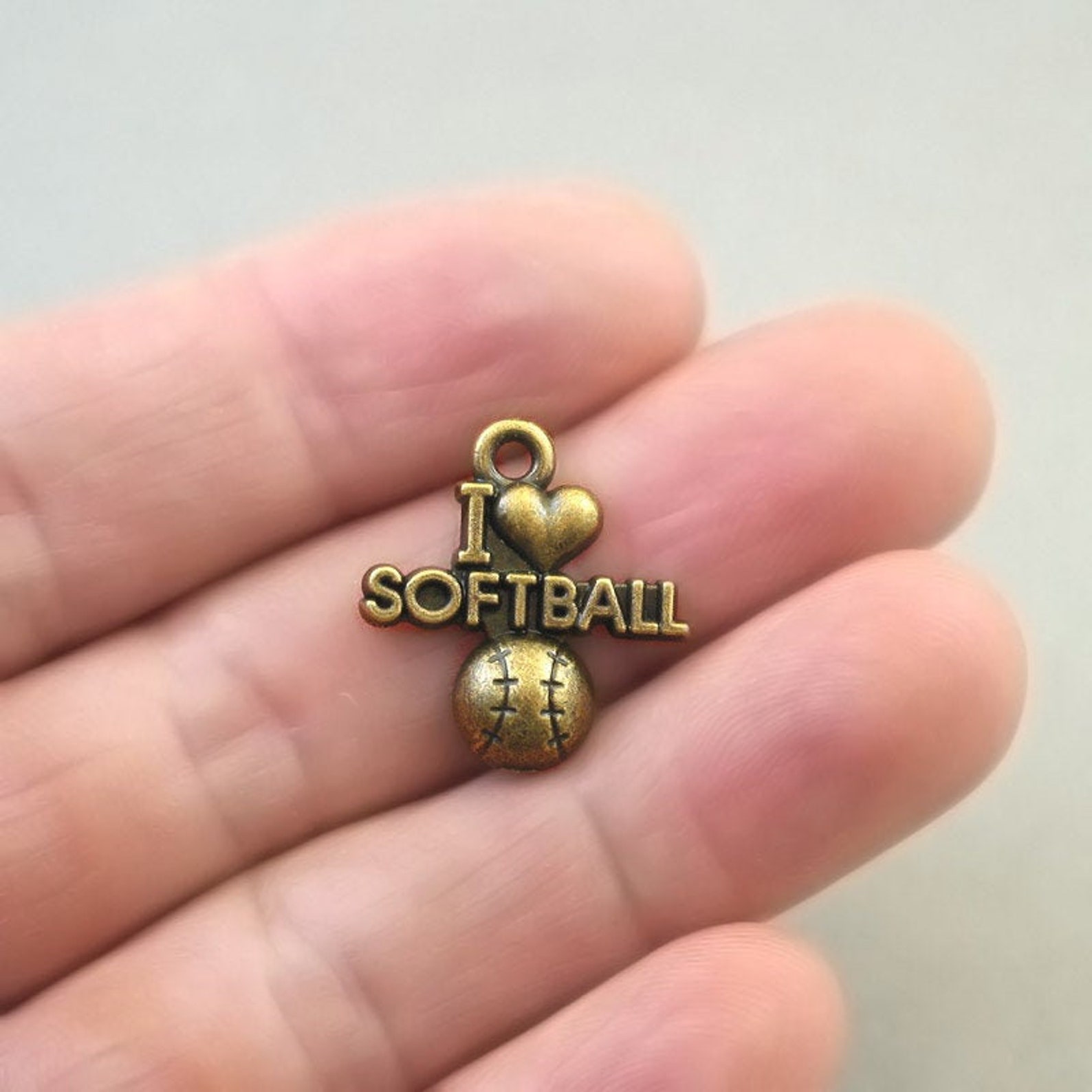 BULK 30 I Love Softball Charms Wholesale Softball pendant Etsy