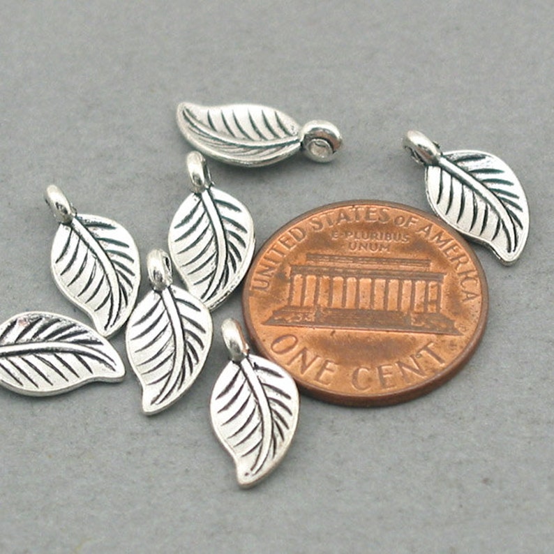 Leaf Charms Small Leaf Pendant Beads up to 30 Pcs Antique Etsy