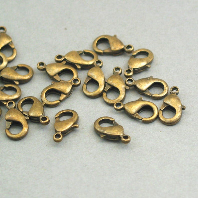 Lobster Clasp Brass Lobster Clasp up to 30 Pcs Antique Etsy