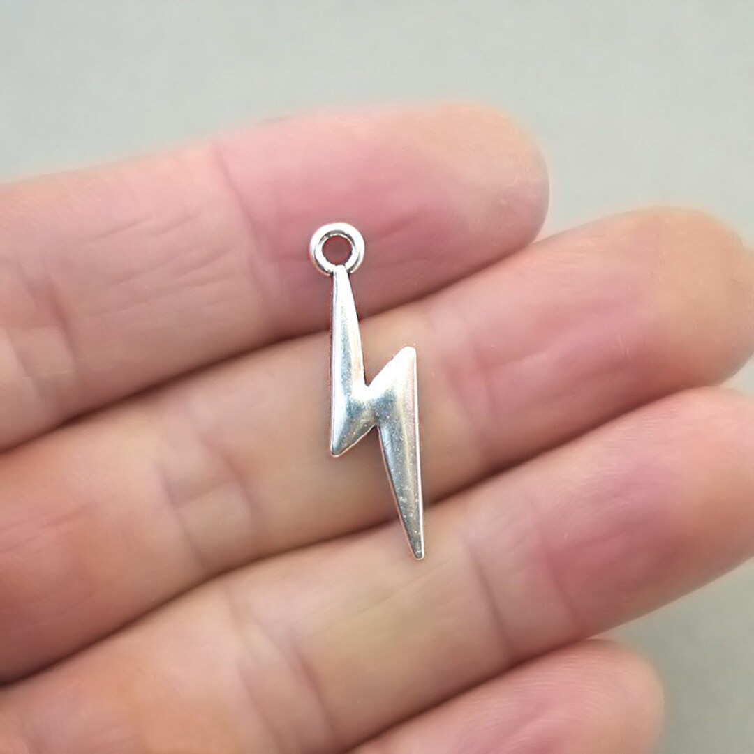 Lightning Bolt Charms, Thunder Pendant Beads, up to 20 Pcs, Antique
