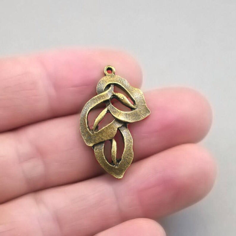Leaf Charm Connectors Antique Bronze 18X29mm CM0086B up to 10 pcs Leaf Link pendant beads