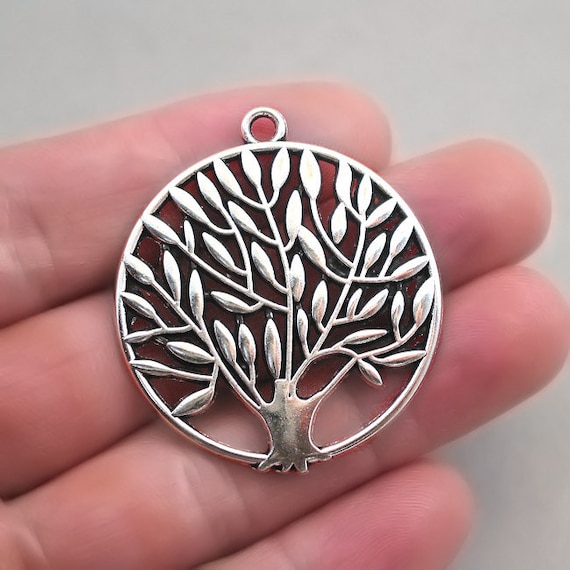 BULK 10 Tree Charms Wholesale Large Tree of Life pendant beads Antique Silver 37mm CM0090S BULK 10 Tree Charms Wholesale Large Tree of Life pendant beads Antique Silver 37mm CM0090S
