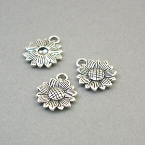Flower Charms, Sunflower Daisy Flower Pendant Beads, up to 12 Pcs ...