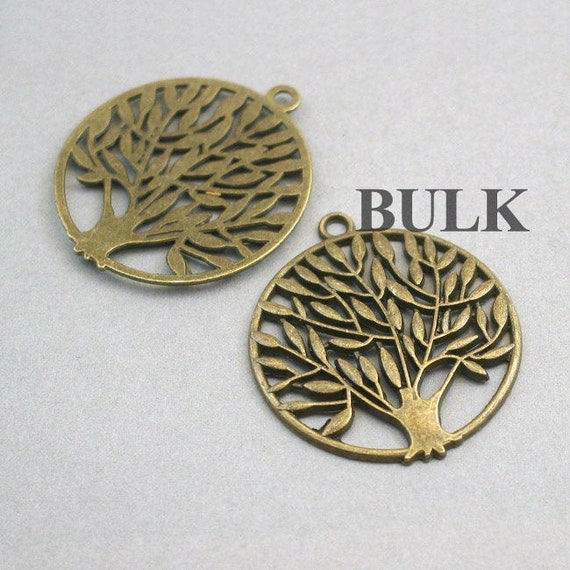 BULK 10 Tree Charms Wholesale Large Tree of Life pendant beads Antique Silver 37mm CM0090S BULK 10 Tree Charms Wholesale Large Tree of Life pendant beads Antique Silver 37mm CM0090S