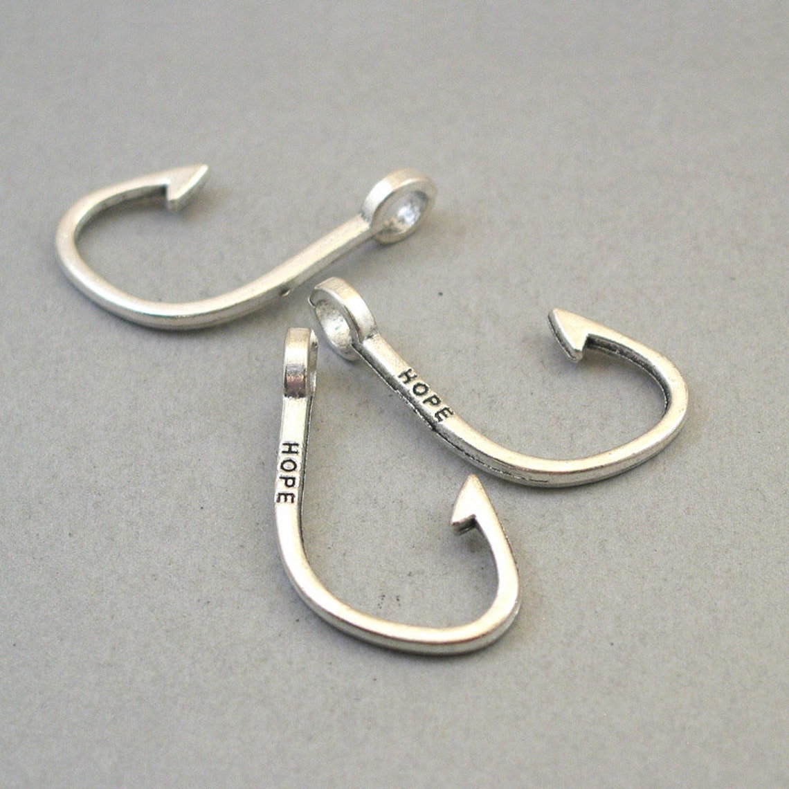 BULK 20 Fish Hook Charms Wholesale Large Fish Hook Pendant Etsy