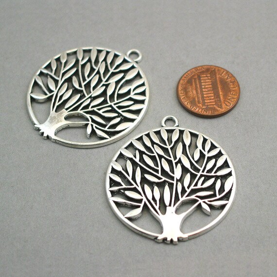 BULK 10 Tree Charms Wholesale Large Tree of Life pendant beads Antique Silver 37mm CM0090S BULK 10 Tree Charms Wholesale Large Tree of Life pendant beads Antique Silver 37mm CM0090S