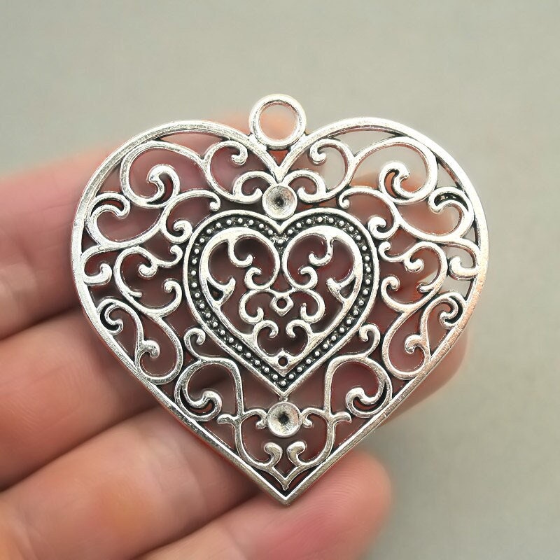 10pcs Antique Silver Color Heart Charm Pendants Jewelry Accessories Small Heart  Charm For DIY Jewelry Making