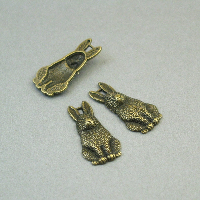 Rabbit Charms, Bunny Pendant Beads, up to 25 Pcs, Antique Bronze ...