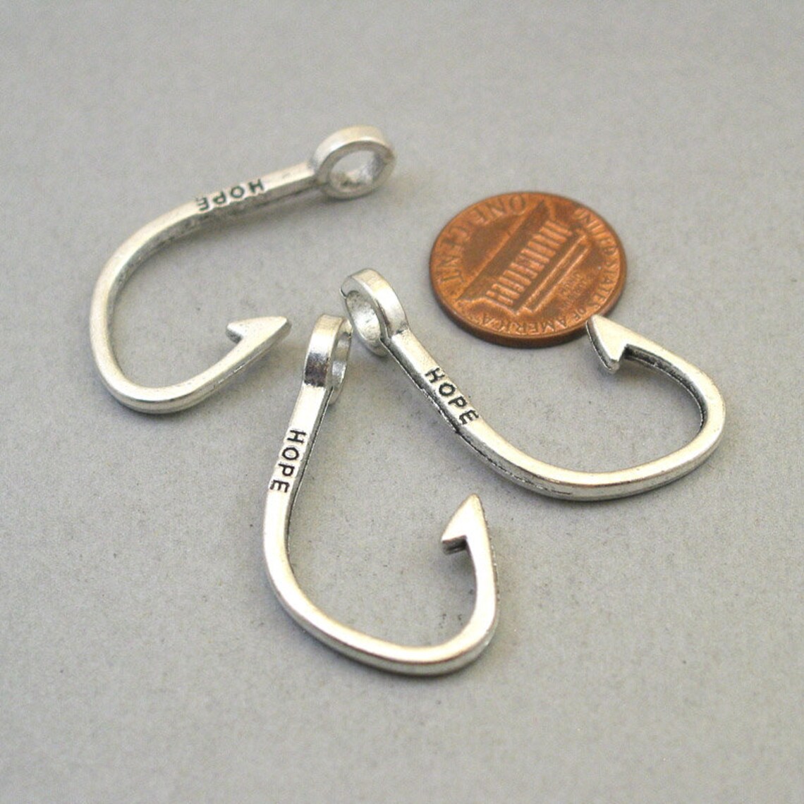 BULK 20 Fish Hook Charms Wholesale Large Fish Hook Pendant Etsy