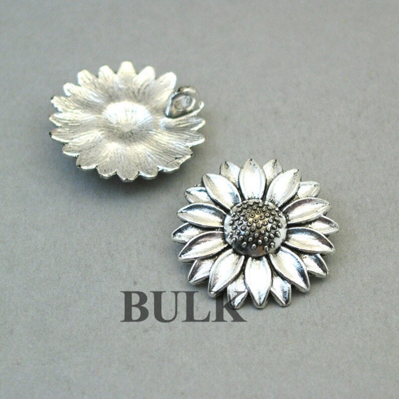 BULK 8 Sunflower Charms Wholesale Large Flower Pendant Beads Etsy