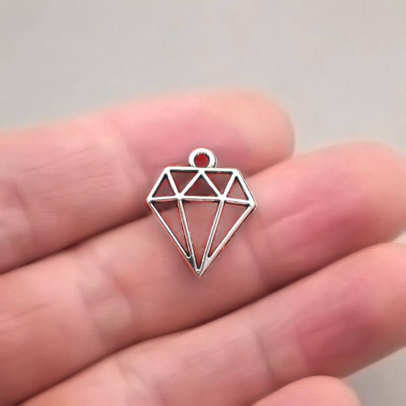 Diamond Charms Diamond Pendant Beads up to 16 Pcs Antique Etsy