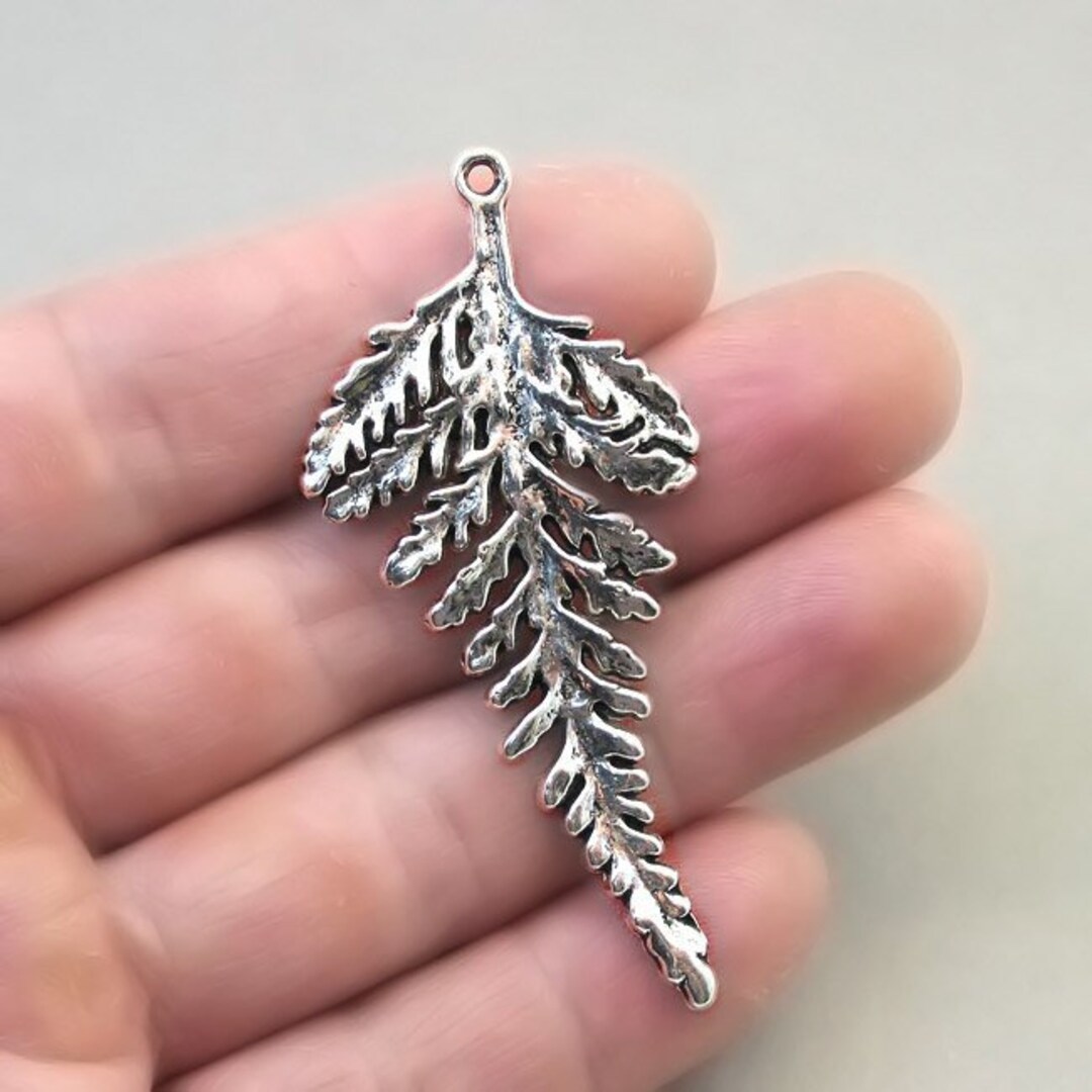 Fern Leaf Charms, Large Long Fern Leaf Pendant Beads, up to 4