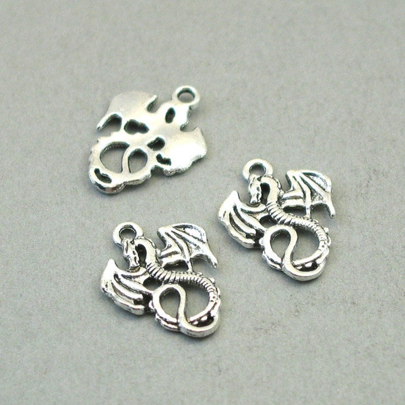 BULK 40 Dragon Charms Wholesale Dragon Pendant Beads Antique Etsy