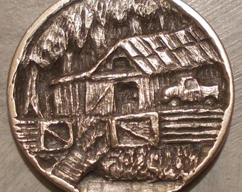Deep Carved Hobo Nickel, Down by Cainey Creek
