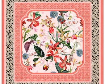 Peach Spotted Cheetah in Bloom 33"x33" Mahjong Mat