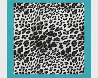 Teal Riviera Leopard 33"x33" Mahjong Mat