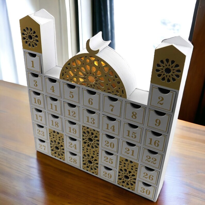 ramadan wooden countdown calendar mosque
