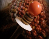 Wood Scarf or Shawl Pin pumpkin orange