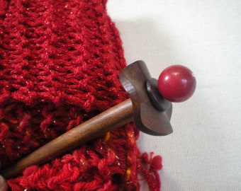 Wood Scarf or Shawl Pin....bright red