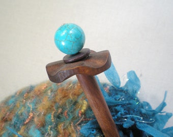 Wood Scarf or Shawl Pin.....turquoise