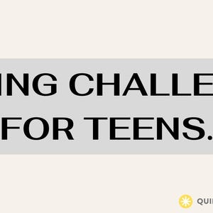 May include: Image with the text "SAVING CHALLENGE FOR TEENS." The text is in black, centered on a light gray rectangle. The background is a light beige color. The Quiet Pixel Studio logo is in the bottom right corner.
