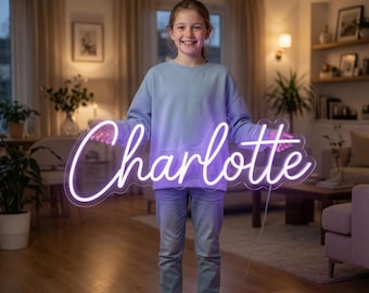Custom Kids Neon Name Sign, Personalized LED Name Light for Nursery, Bedroom, Wall Decor, Unique Gift for Children, Birthdays, Baby Showers