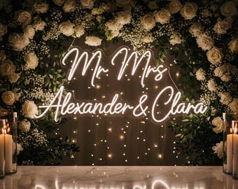 Custom Wedding Neon Sign, Custom Neon Sign, Custom Wedding Lights, Personalized Name Neon Sign, LED Neon Sign for Wedding, Wall Decor