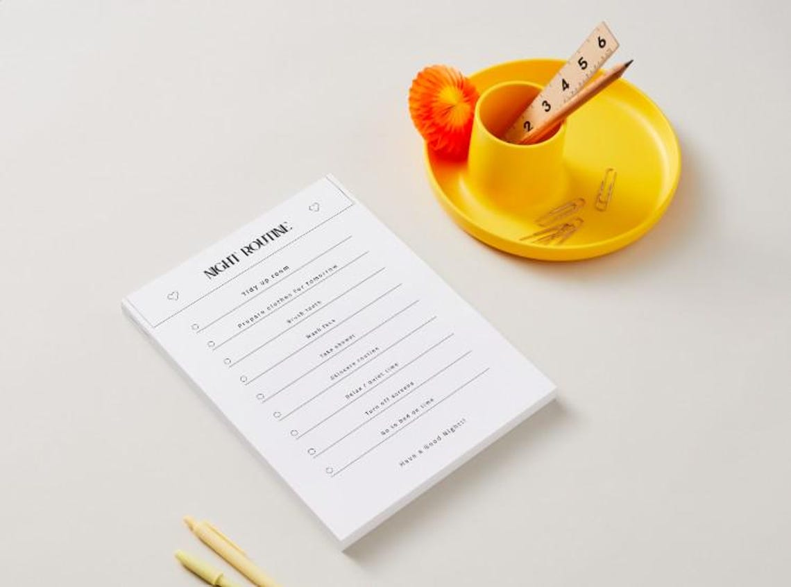 Night Routine Checklist Printable | Universal & Blank | Habit Tracker ...