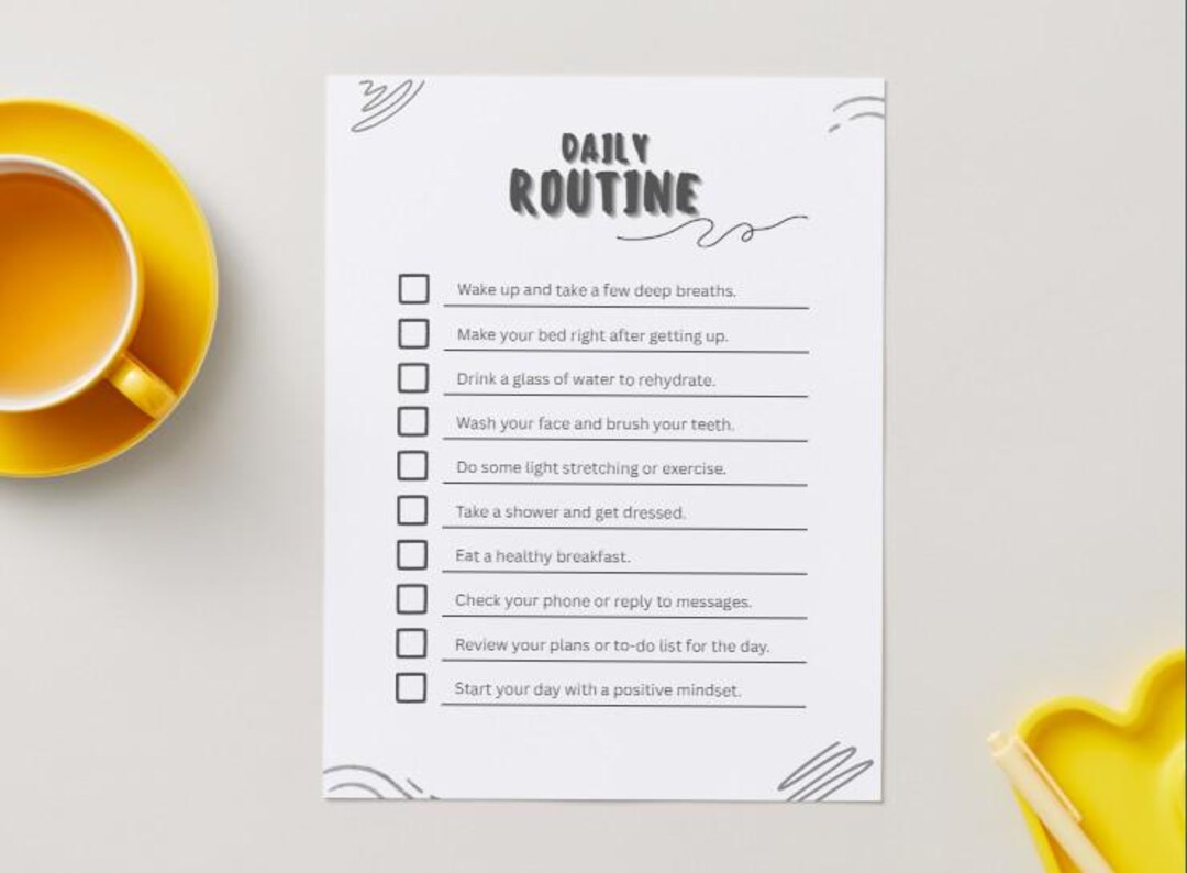 Daily Routine Checklist Printable | Morning & Night Routine | Habit ...