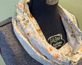 Sunflower Scarf, Spring Scarf, Jersey knit, lightweight Scarf, Bestie Gift, Mothers Day, Infinity scarf, Floral scarf, Soft scarf, Sunflower