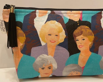 Golden Girls, Makeup Bag, Medium Cosmetic Bag, Zippered Pouch, Ripstop nylon, Golden Girls bag, makeup bag, Toiletry Bag, lady bag