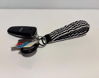 Stripes Scrunchy Keychain, Wristlet strap scrunchie,  Accessories, gift, key fob