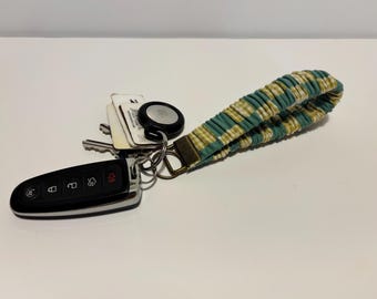 Green Checkerboard Scrunchy Keychain, Wristlet strap scrunchie,  Accessories, gift, key fob