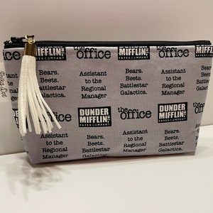 The Office, Makeup Bag, Small Cosmetic Bag, Zippered Pouch, Ripstop nylon, The Office bag, makeup bag, Toiletry Bag, Office Gifts image 3