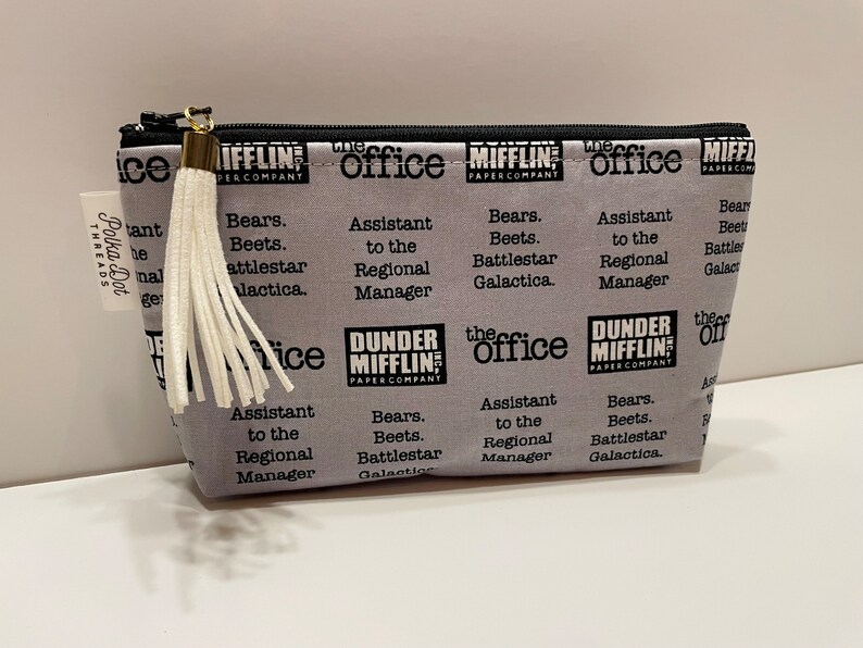 The Office, Makeup Bag, Small Cosmetic Bag, Zippered Pouch, Ripstop nylon, The Office bag, makeup bag, Toiletry Bag, Office Gifts image 3